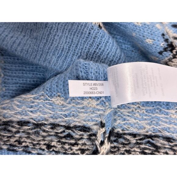 New J Crew Sweater XXS Womens Fair Isle Half Zip Blue Buttercream - Picture 9 of 9